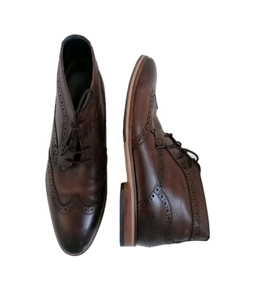 Men Next brown brogues ankle boot formal shoe UK 11