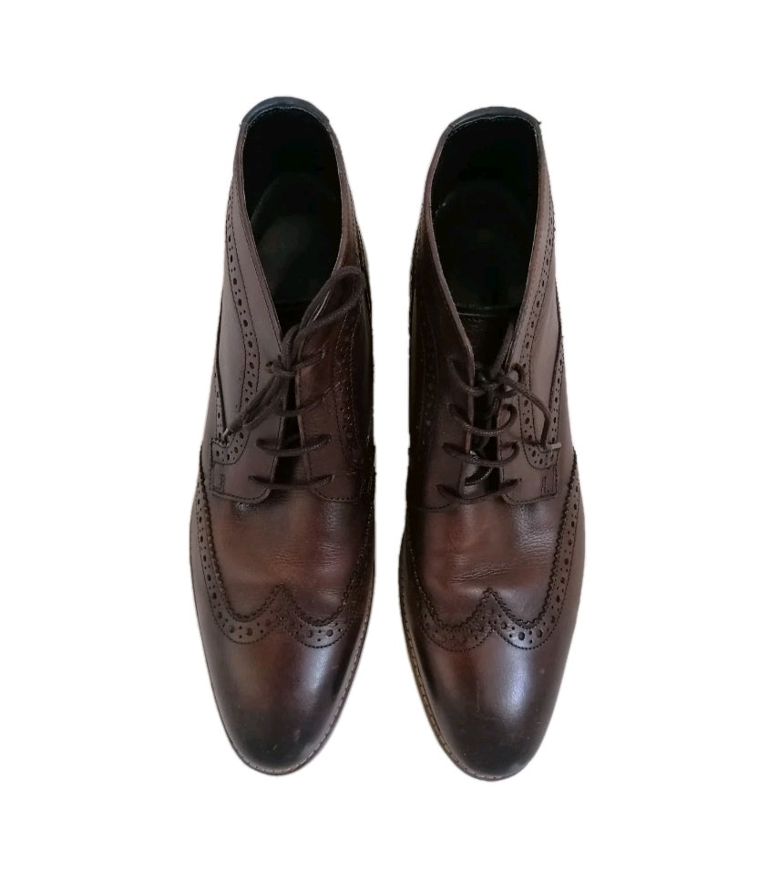 Men Next brown brogues ankle boot formal shoe UK 11