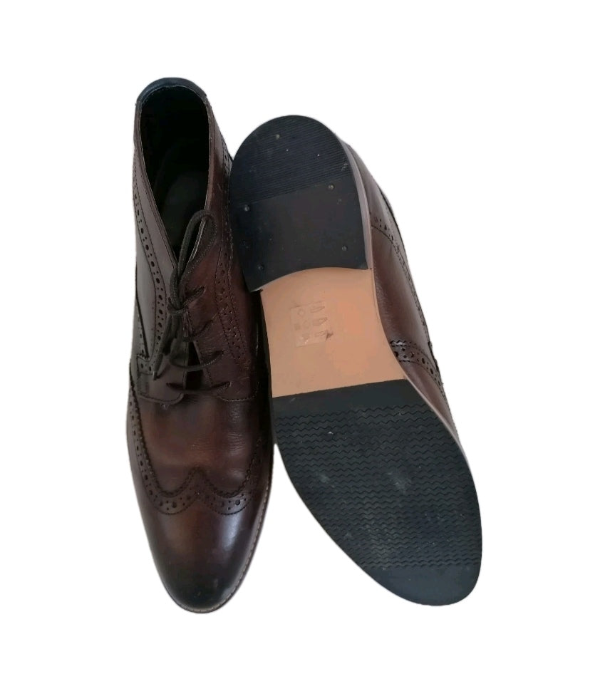 Men Next brown brogues ankle boot formal shoe UK 11