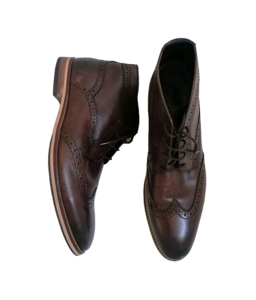 Men Next brown brogues ankle boot formal shoe UK 11