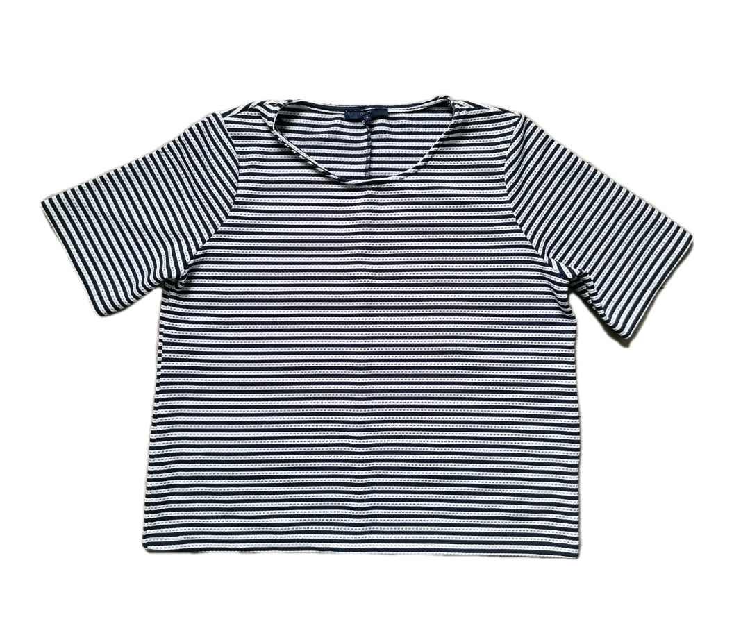 Ladies Next navy white blouse too UK 18