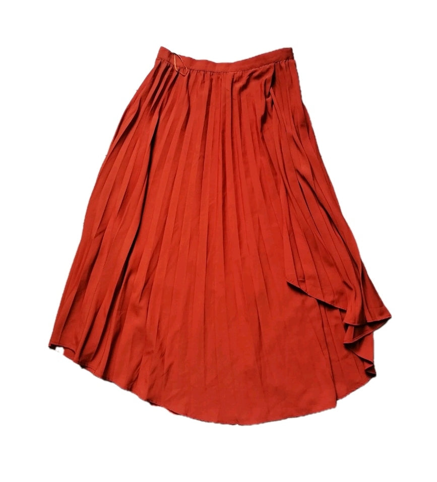 Ladies Asos deep orange colour pleat skirt UK 12