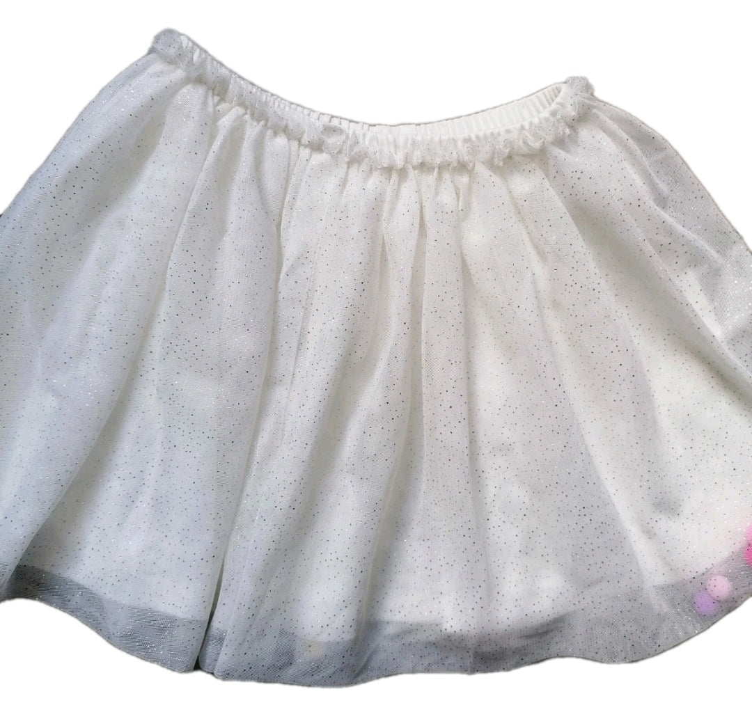 Girls ivory glitter skirt 4-5 years