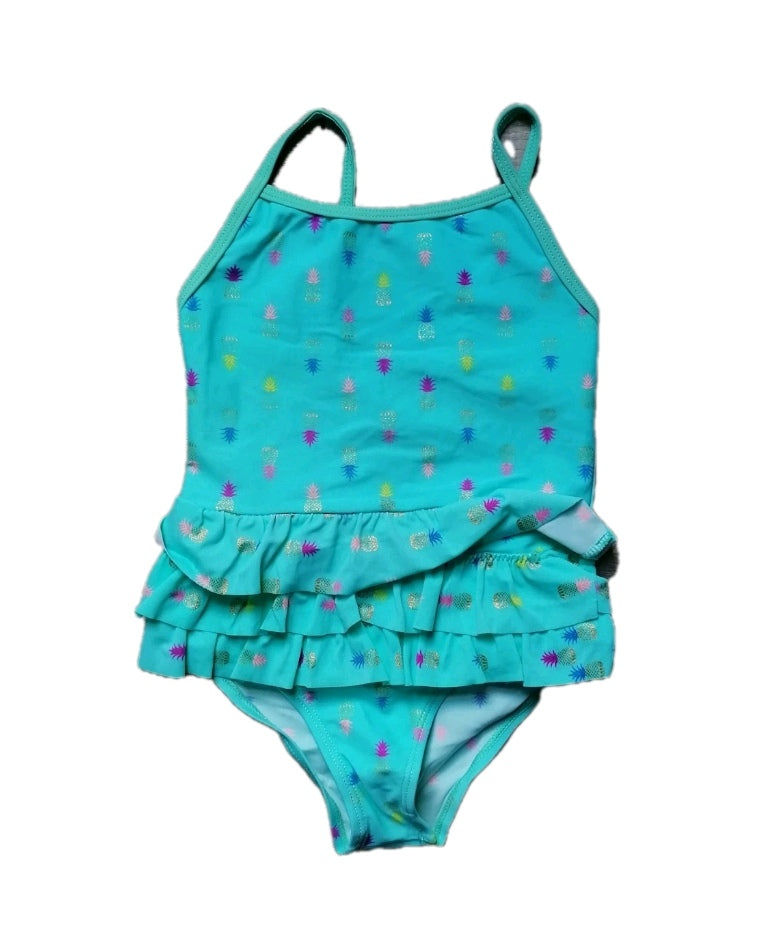 Girls green mix swimwear 3-4y