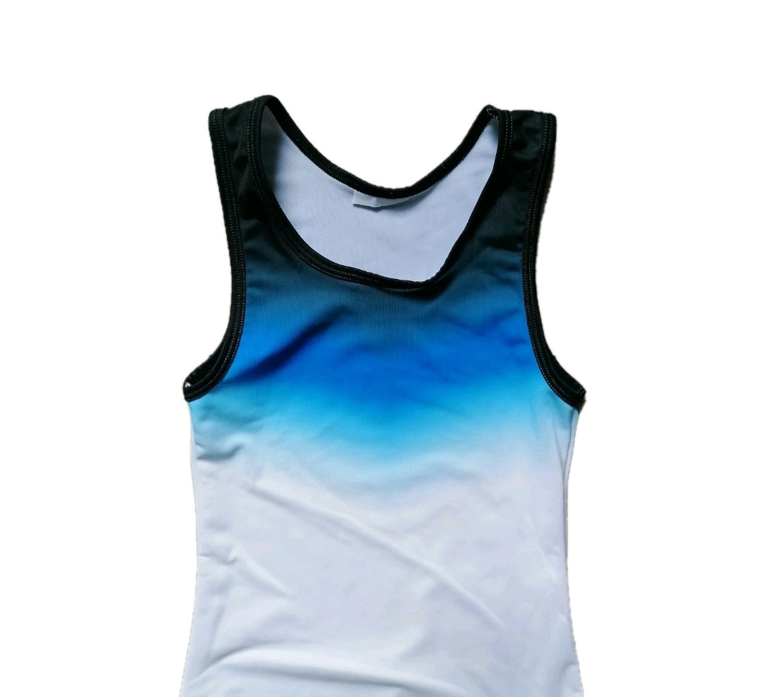 Girls white and blue mix swimsuit 7 years