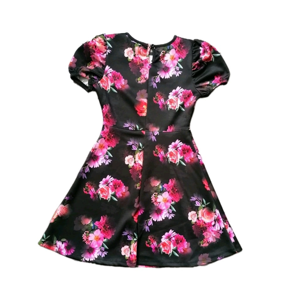 Girls black mix summer dress 10 years