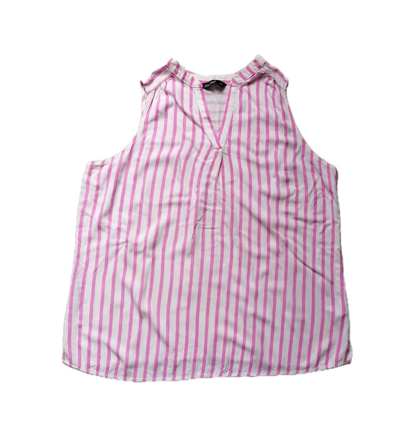Ladies pink & white stripe sleeveless blouse UK 20