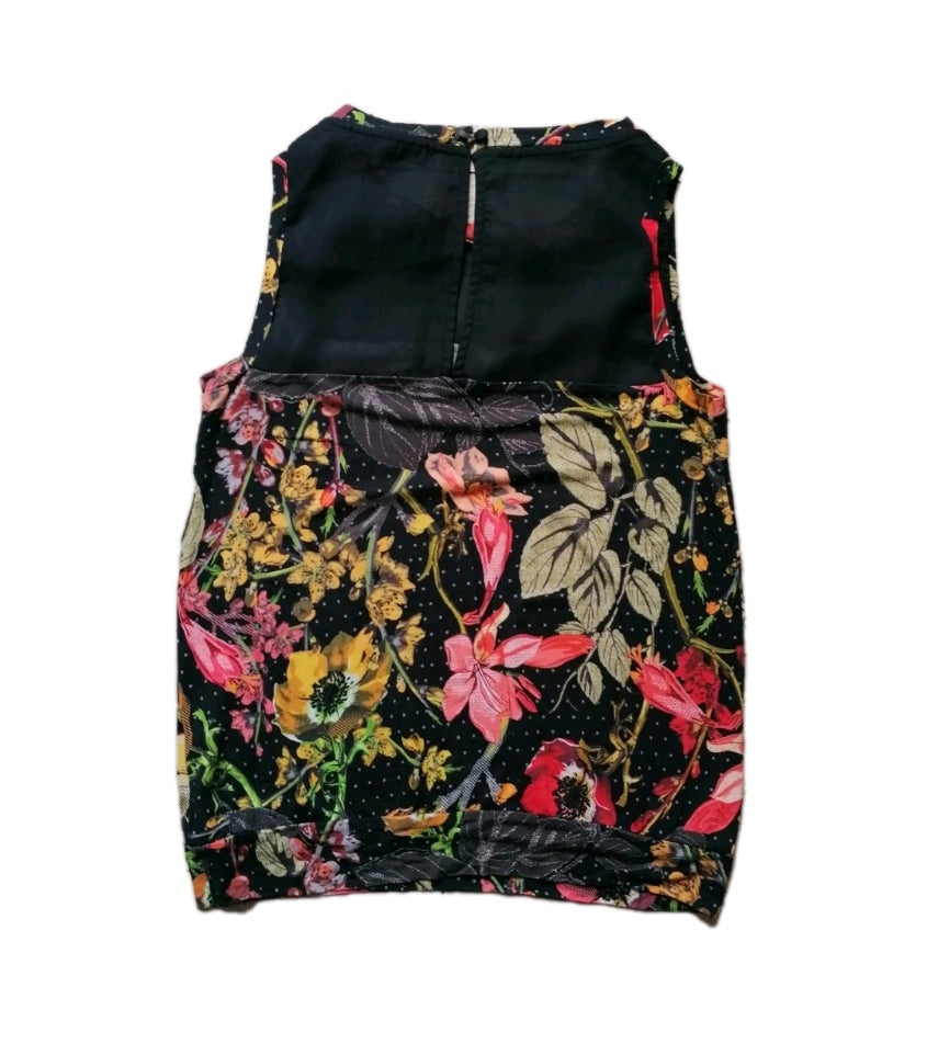Ladies Next black mix sleeveless top UK 8