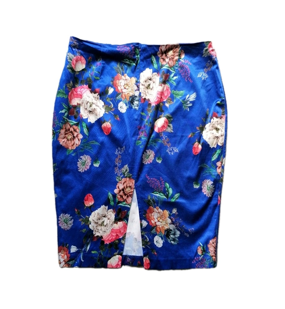 Ladies River Island blue mix pencil skirt UK 16