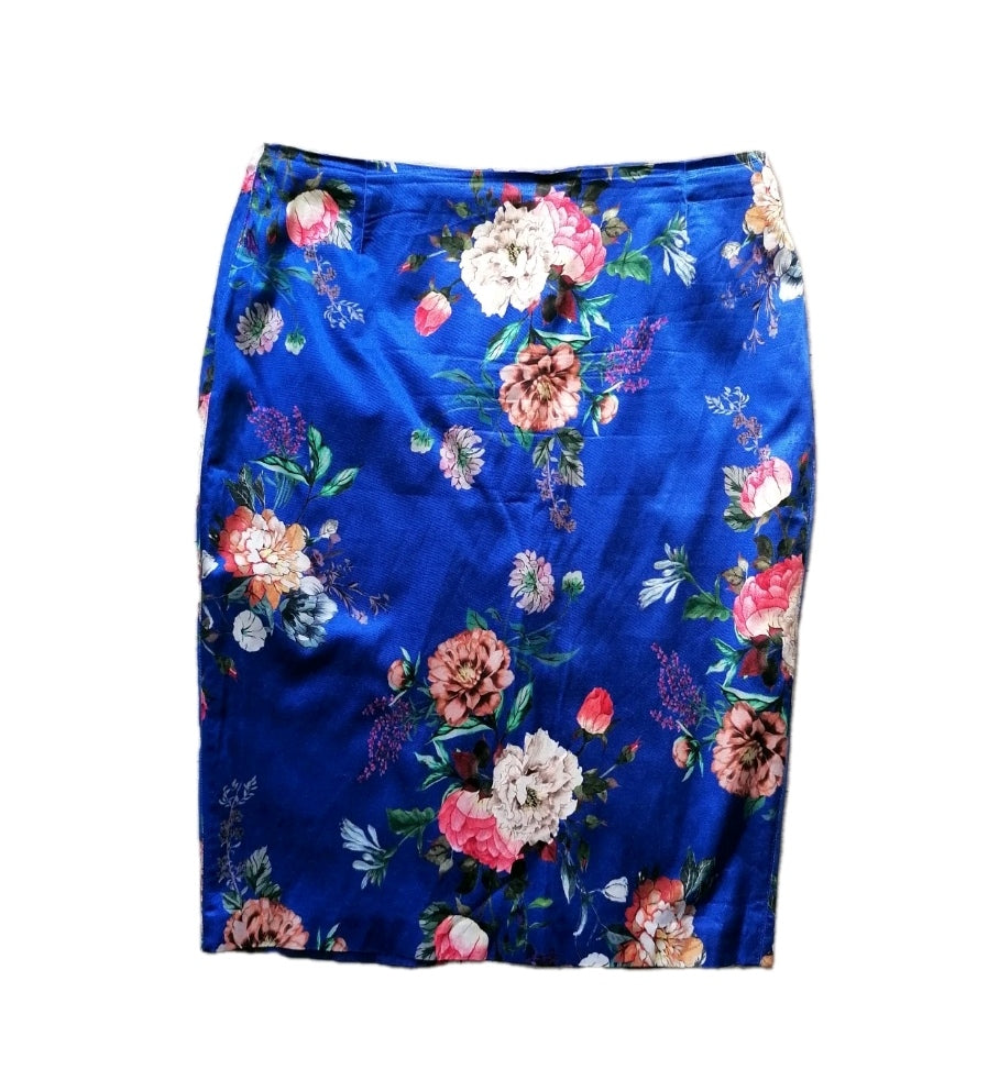 Ladies River Island blue mix pencil skirt UK 16