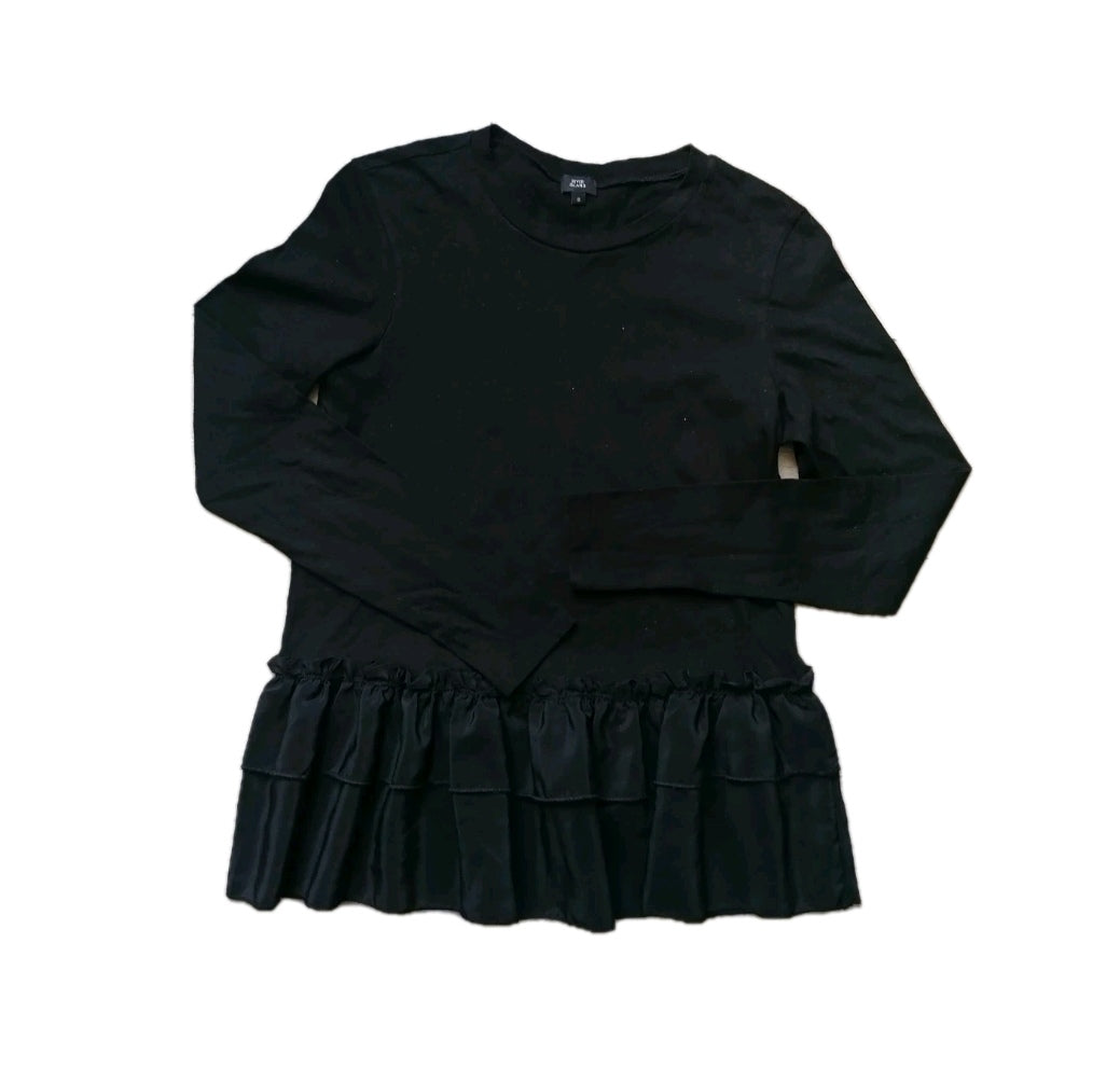 Ladies River Island black long sleeve top, UK 8