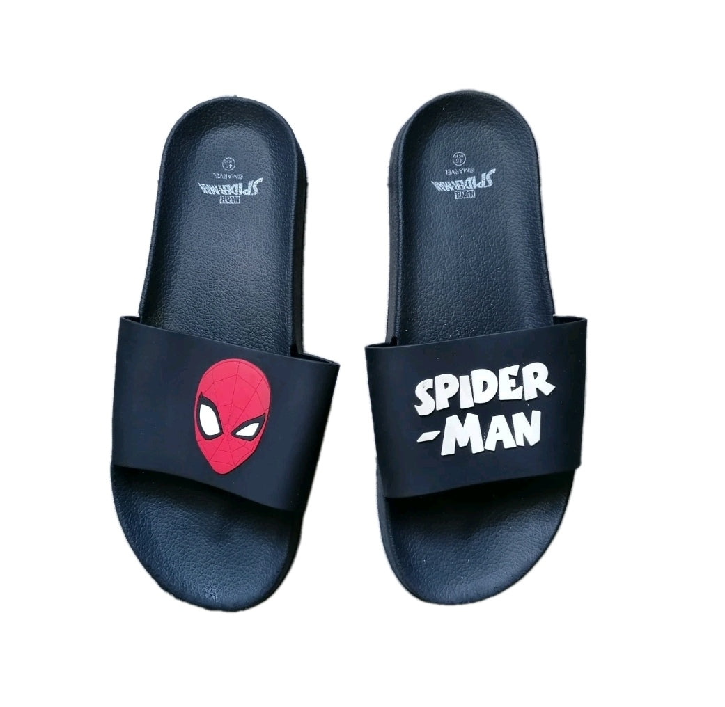 Men spiderman black slider slippers UK 11