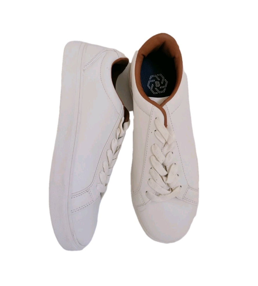 Man Burton white lace up trainers UK 10