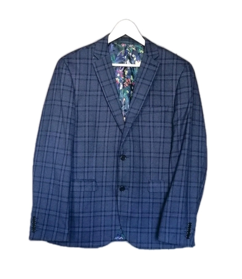 Men Next blue check tailored fit blazer 42R