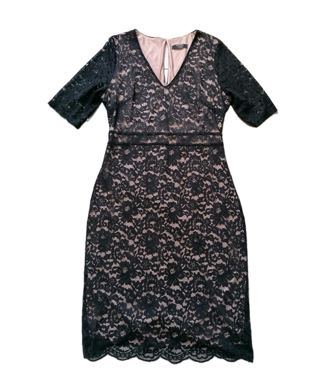 Ladies black lace dress, UK 18