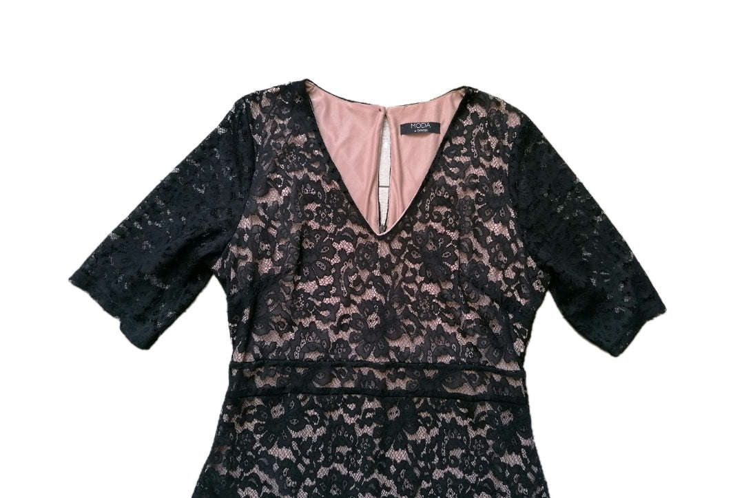 Ladies black lace dress, UK 18
