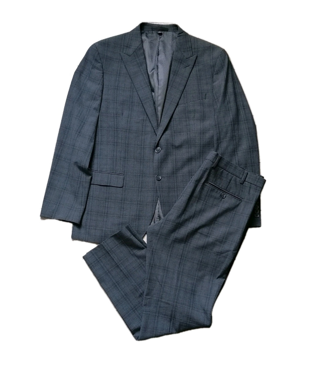 Men M&S grey check tailored fit 2 piece suit 44R/38R