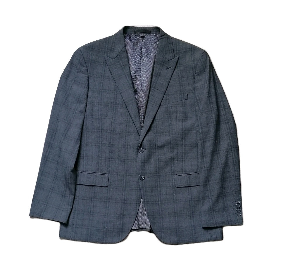 Men M&S grey check tailored fit 2 piece suit 44R/38R