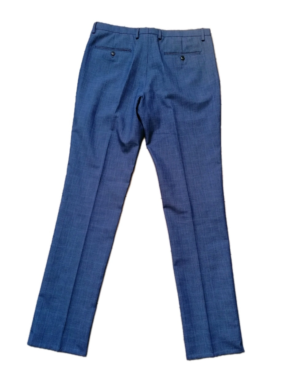Men Next blue check slim fit suit 40L/34L