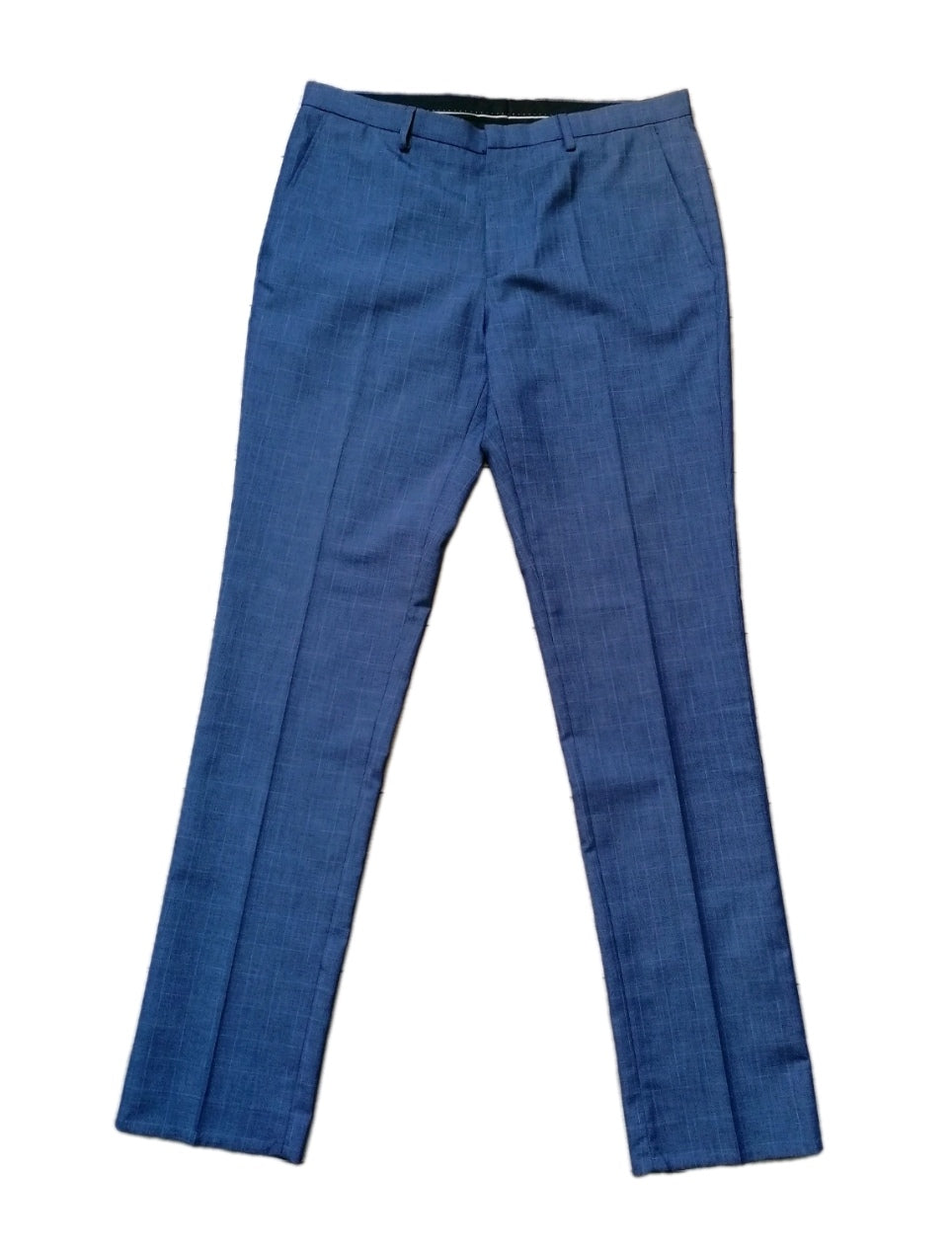 Men Next blue check slim fit suit 40L/34L