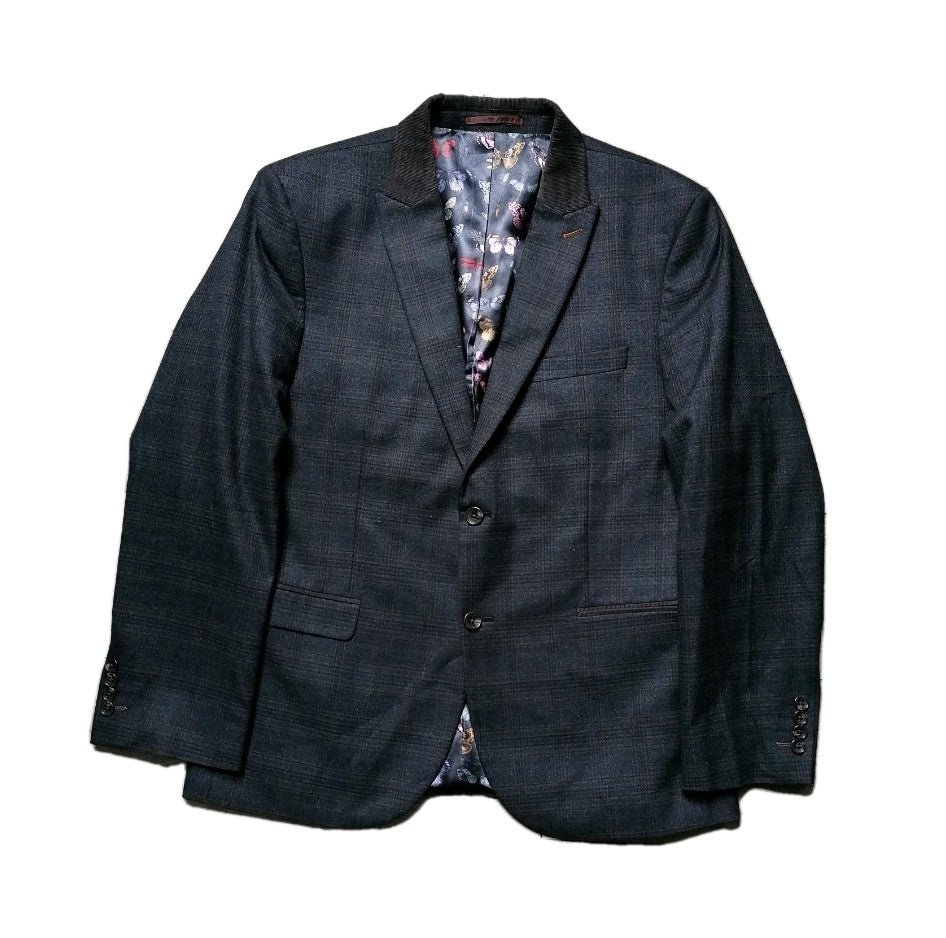 Men Next grey check slim fit 3 piece suit 44S/38S/44R