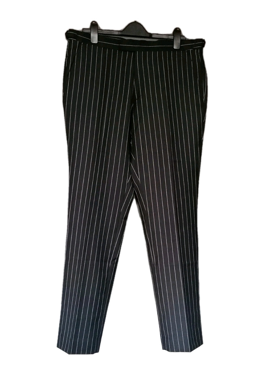 Men moss black pinstripe 2 piece slim fit suit 42L/36L