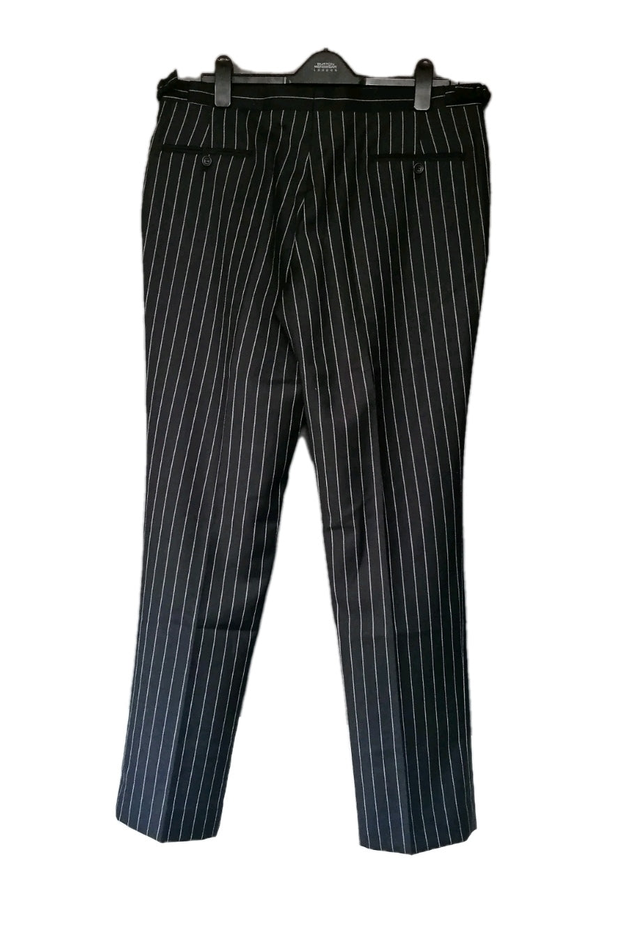 Men moss black pinstripe 2 piece slim fit suit 42L/36L