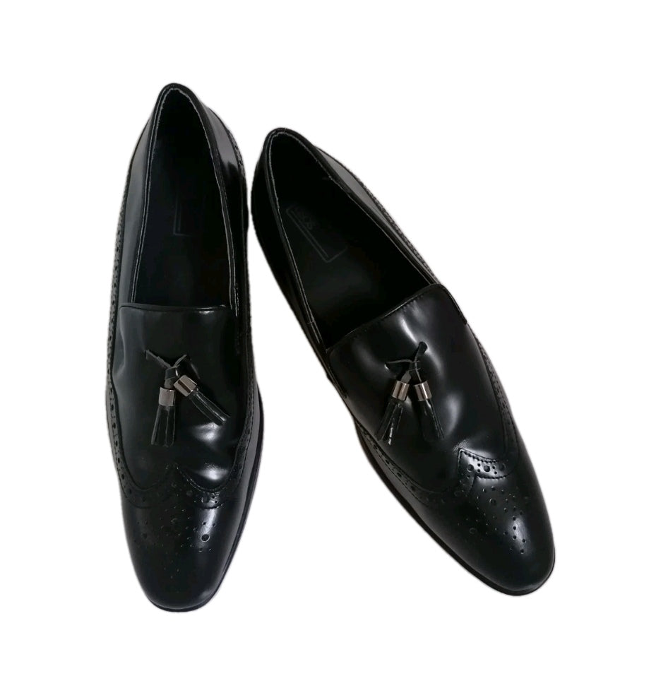 Men black Asos hassle slip on loafers shoe UK 11