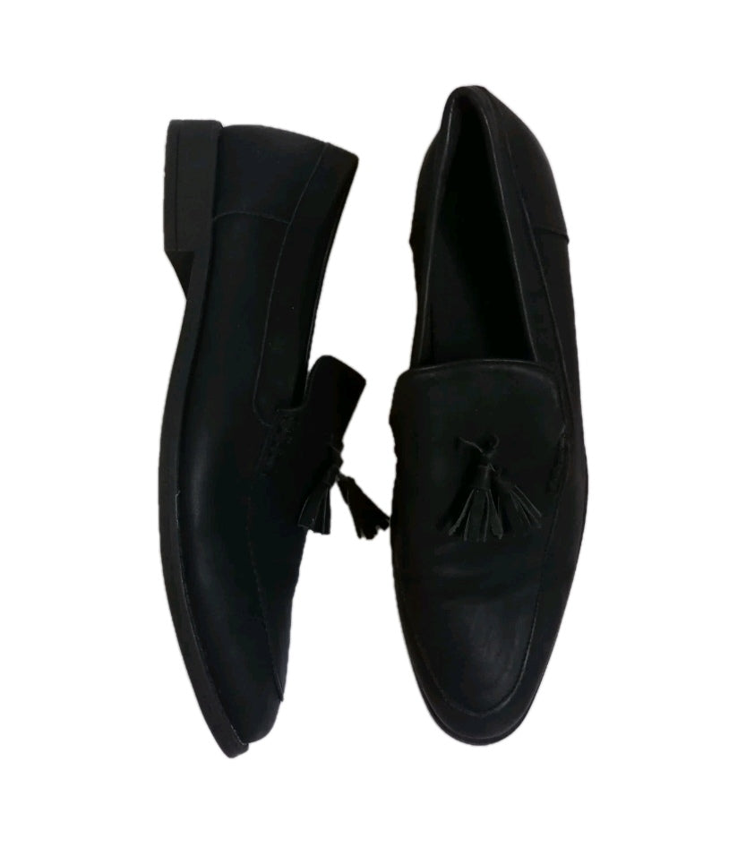 Men New Look tassle black loafers shoe UK 11