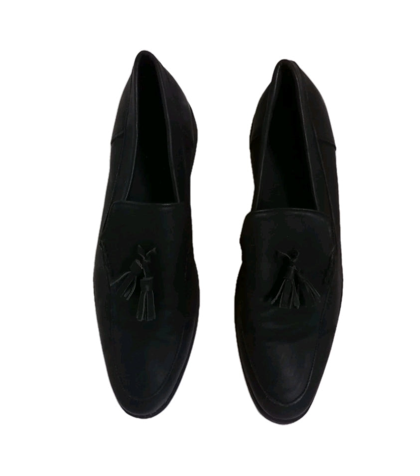 Men New Look tassle black loafers shoe UK 11