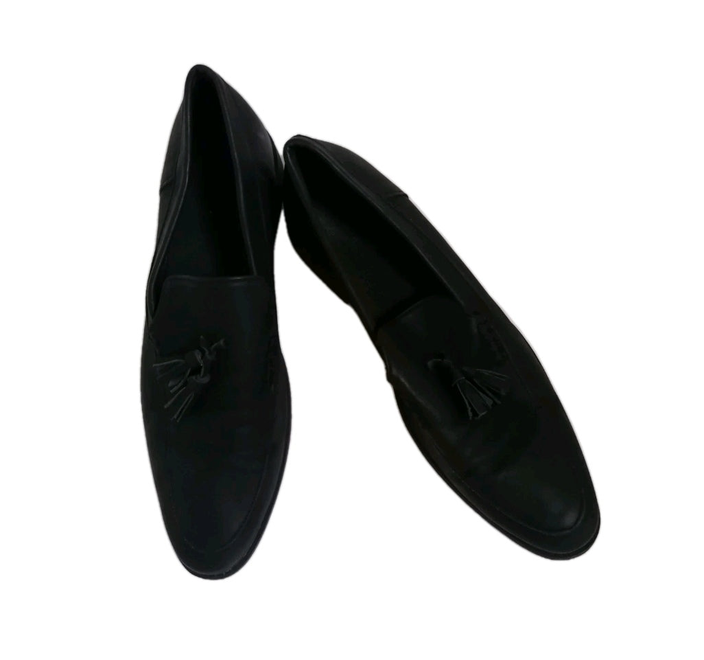 Men New Look tassle black loafers shoe UK 11