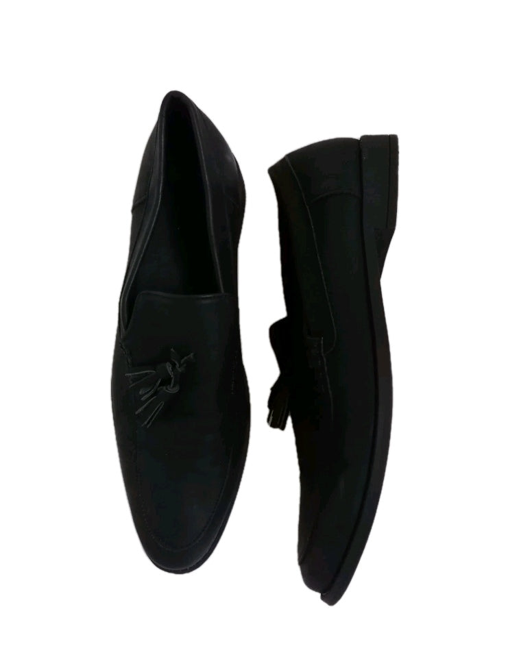 Men New Look tassle black loafers shoe UK 11