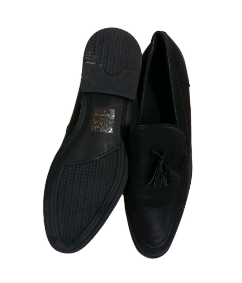 Men New Look tassle black loafers shoe UK 11