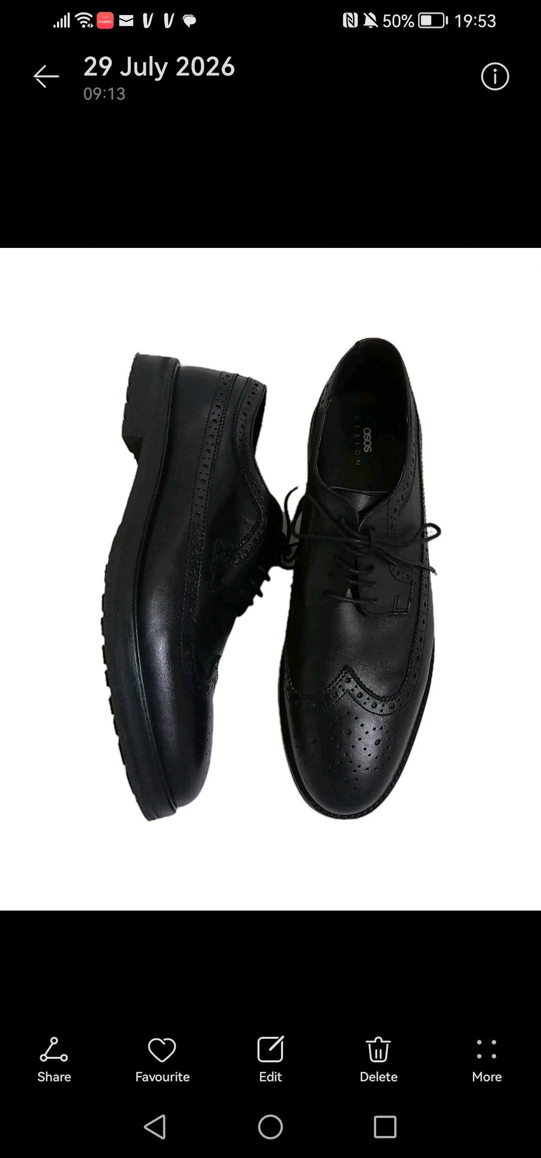 Men Asos black brogues lace up formal shoe UK 11