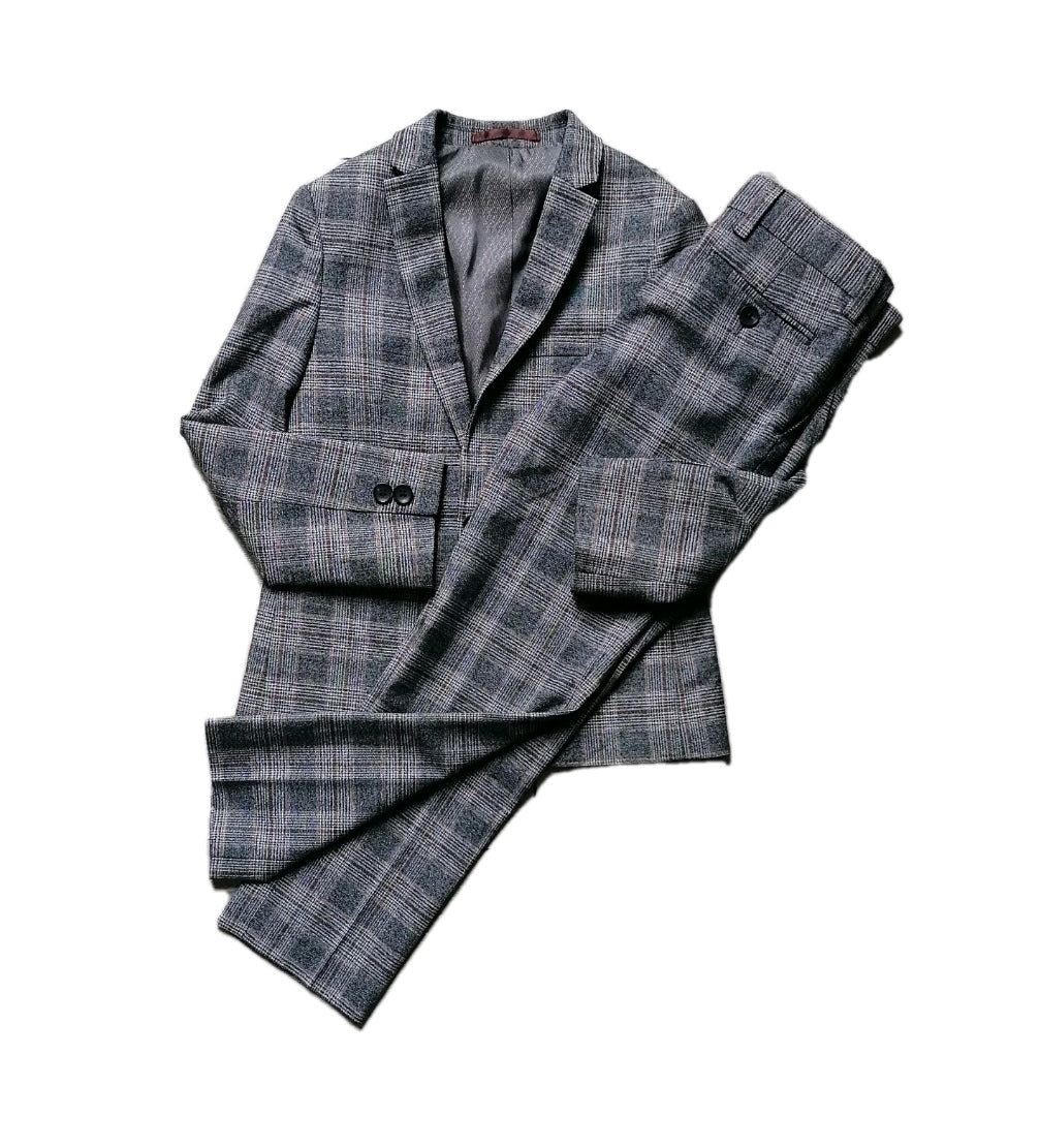 Boys Next brown check 2 piece suit 7 years