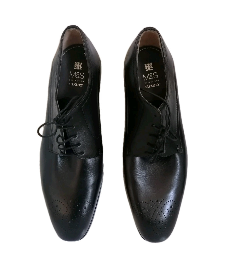 Men M&S bkack formal lace up shoe UK 10