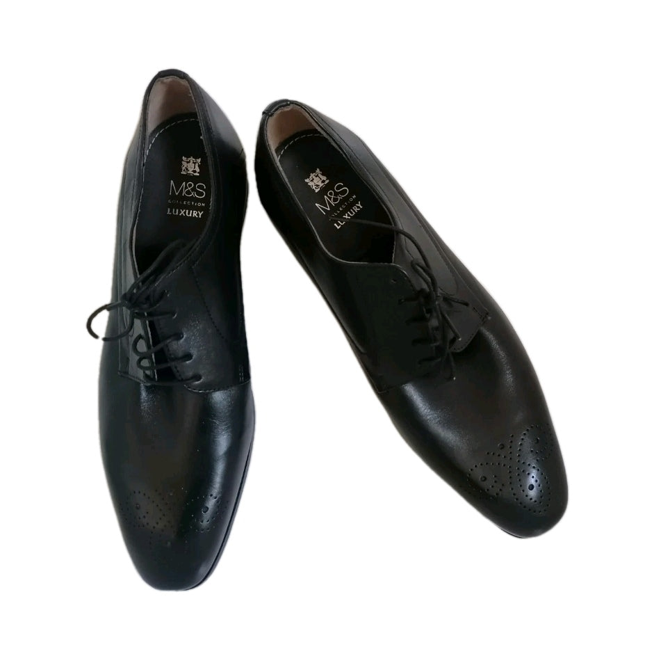 Men M&S bkack formal lace up shoe UK 10