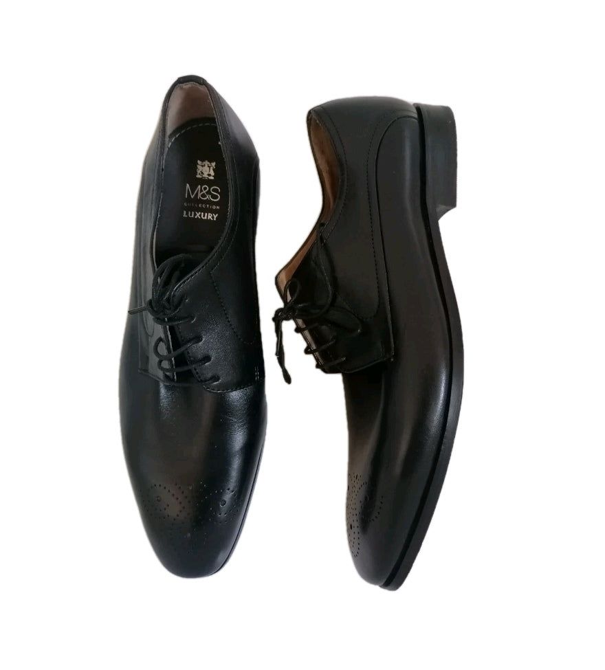 Men M&S bkack formal lace up shoe UK 10