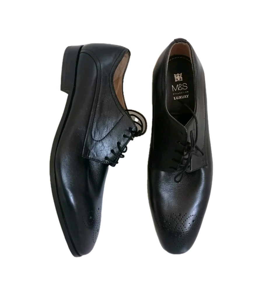 Men M&S bkack formal lace up shoe UK 10