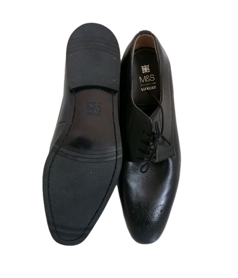 Men M&S bkack formal lace up shoe UK 10