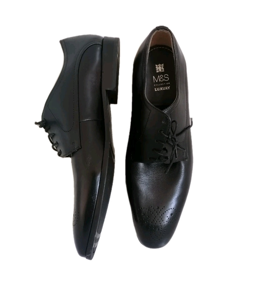 Men M&S bkack formal lace up shoe UK 10