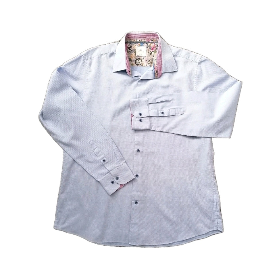 Men Next sky blue slim fit formal long sleeve shirt 17"