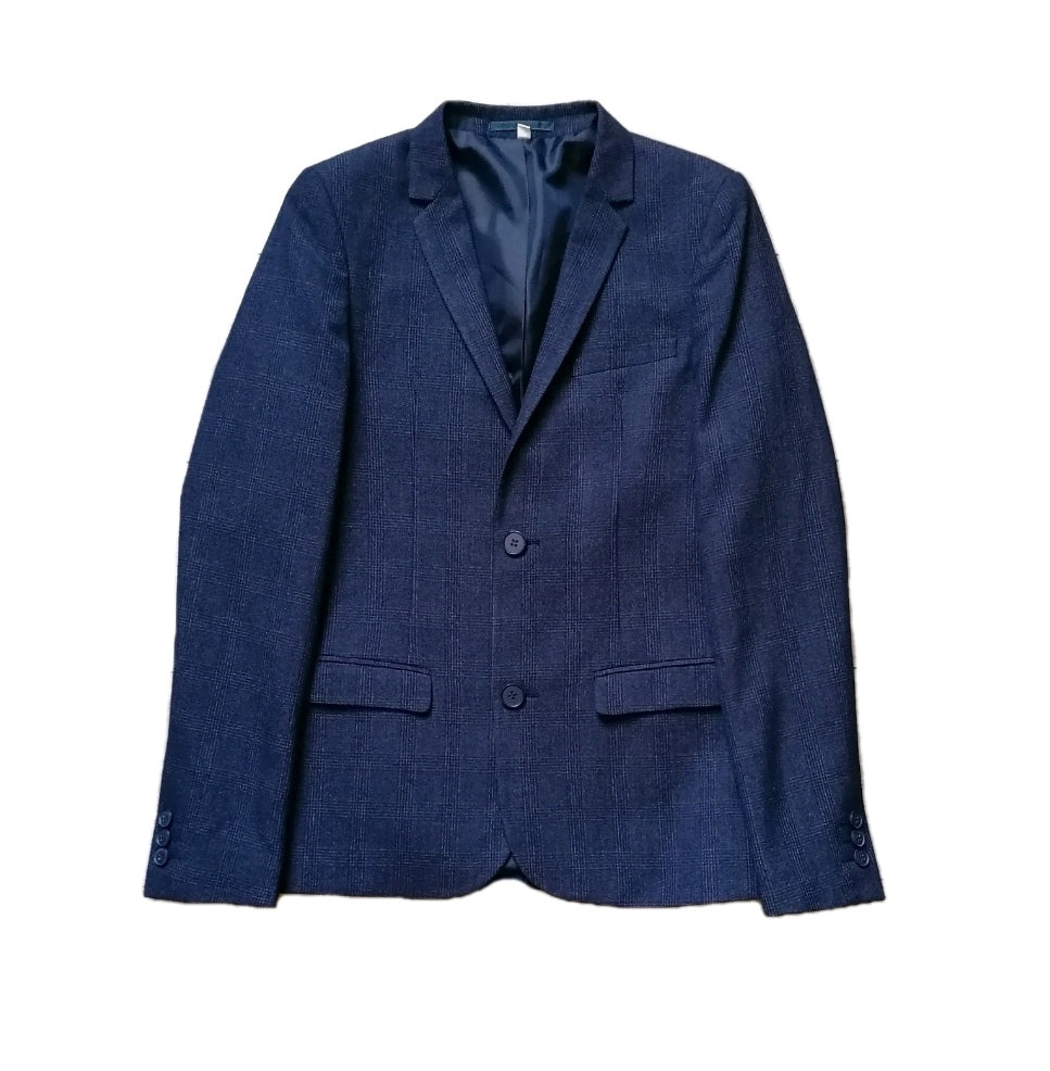 Boys M&S blue check 2 piece suit 12-13 years