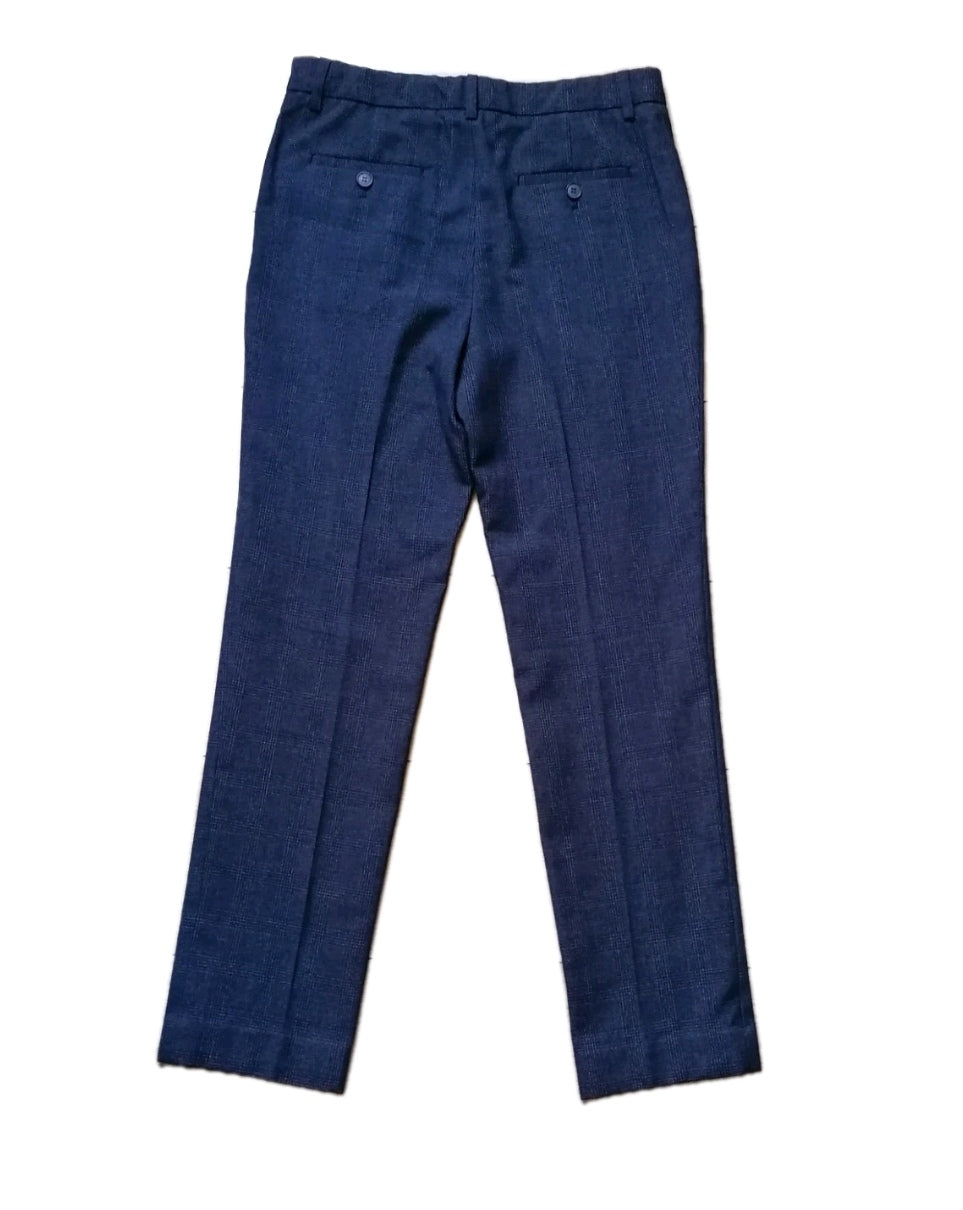 Boys M&S blue check 2 piece suit 12-13 years