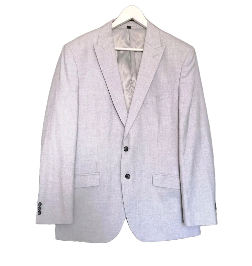 Men M&S light grey tailored fit blazer 46R