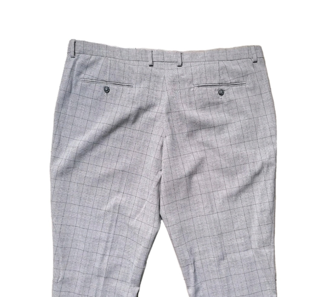 Men light grey Check tailored fit 2 piece suit 46L/42L