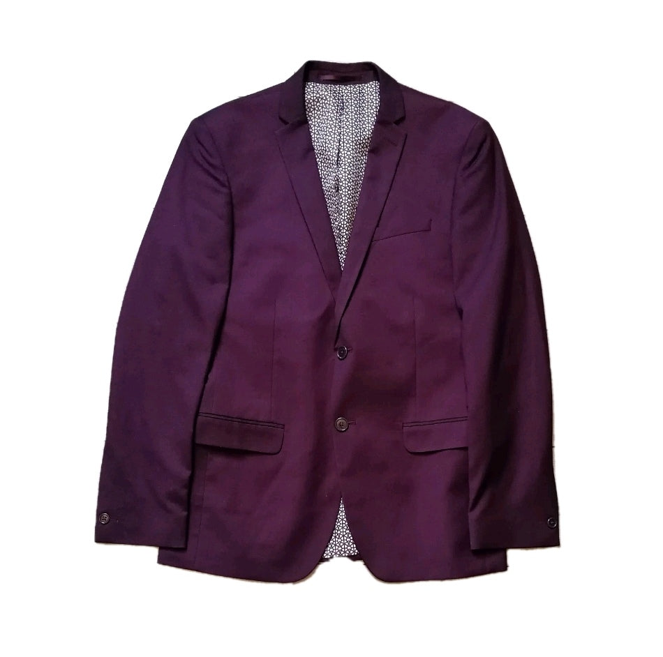 Men burgundy 2 piece slim fit suit 38R/32L