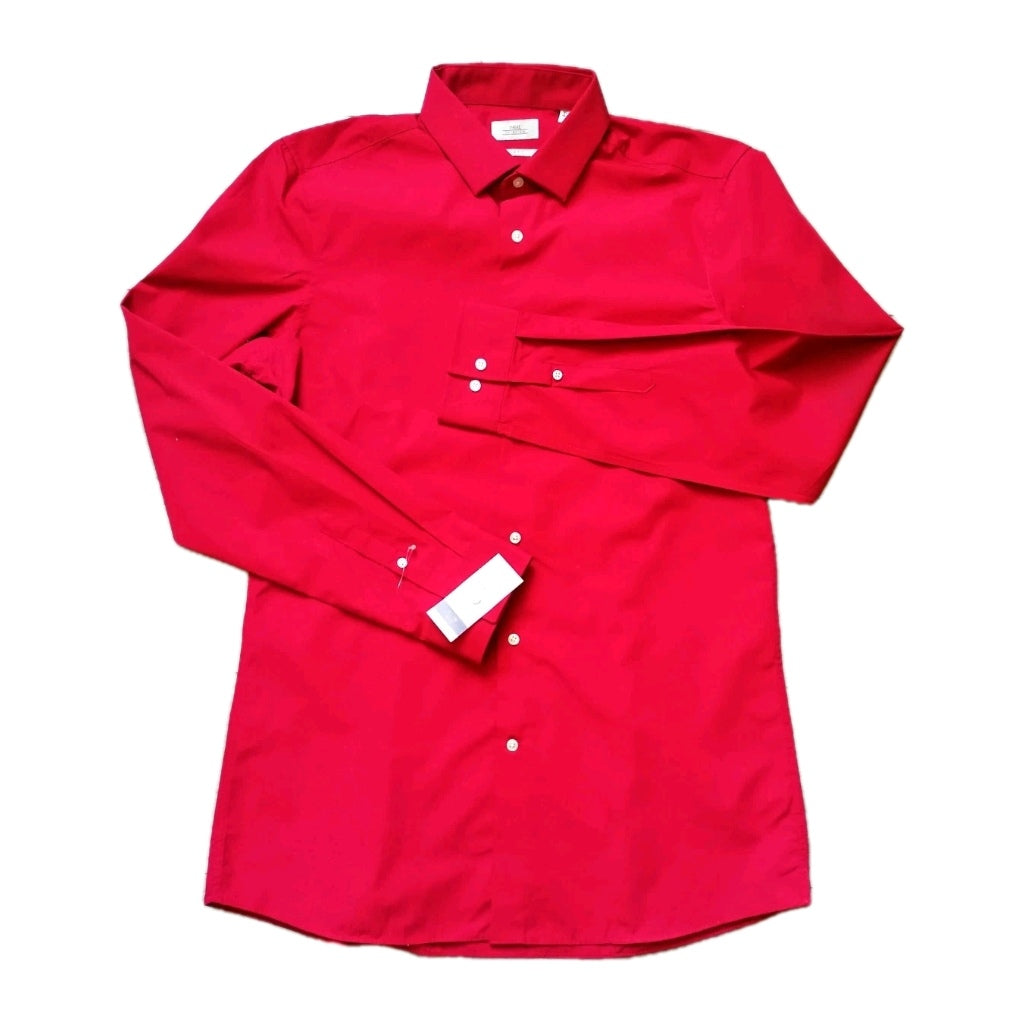 Men Next red long sleeve formal long sleeve shirt 16"