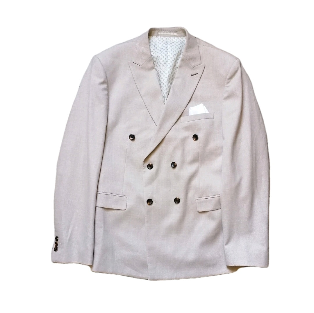 Men Skopes beige double breasted blazer 44L