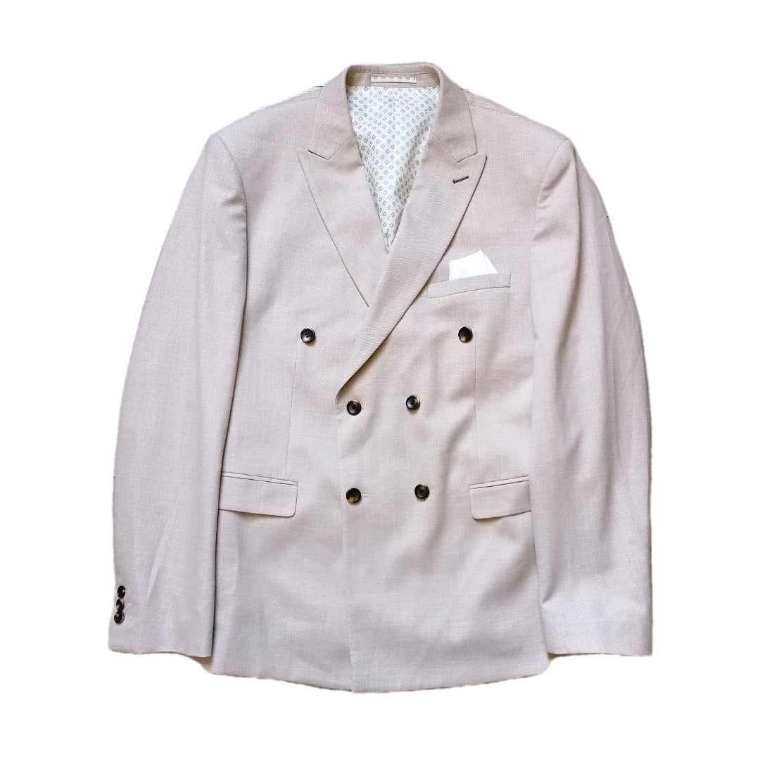 Men Skopes beige double breasted blazer 44L